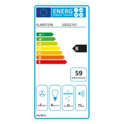 Aurica 90 Dunstabzugshaube 90cm 600 M³/h LED Touch Glas Weiß -Outdoor Grills Verkaufsgeschäft 10032767 energy label
