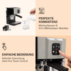 BellaVita Kaffeemaschine 3-in-1 1450 W 20 Bar Milchschäumer -Outdoor Grills Verkaufsgeschäft 10032806 de 0003 logo
