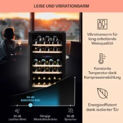 Barossa 40 Duo Weinkühlschrank 2 Zonen 41 Flaschen Glastür Touch LED -Outdoor Grills Verkaufsgeschäft 10032924 de 0004 usp