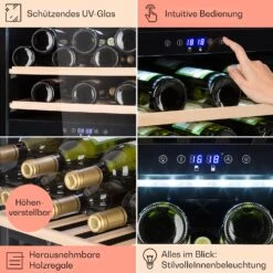 Barossa 40 Duo Weinkühlschrank 2 Zonen 41 Flaschen Glastür Touch LED -Outdoor Grills Verkaufsgeschäft 10032924 de 0005 usp