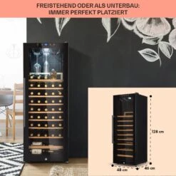 Barossa 54 Uno Weinkühlschrank 155 L 54 Flaschen Glastür Touch LED -Outdoor Grills Verkaufsgeschäft 10032925 de 0006 usp