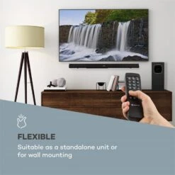 Areal Bar 650 2.1 Sound System Soundbar 120W RMS-Leistung BT USB -Outdoor Grills Verkaufsgeschäft 10032983 yy 0004 logo Auna 2 1CH Soundbar