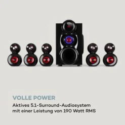 X-Gaming 5.1 Surround-Audiosystem 380Wmax. OneSide Subwoofer BT USB SD -Outdoor Grills Verkaufsgeschäft 10033070 de 0003 logo