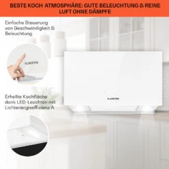 Kronleuchter L Inselabzugshaube 60cm Abluft: 590m³/h LED Touch Glas Weiß -Outdoor Grills Verkaufsgeschäft 10033107 de 0004 usp