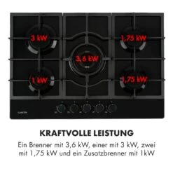 Ignito 5 Zonen Gaskochfeld 5-flammig Sabaf-Brenner Glaskeramik Schwarz -Outdoor Grills Verkaufsgeschäft 10033133 de 0007 logo