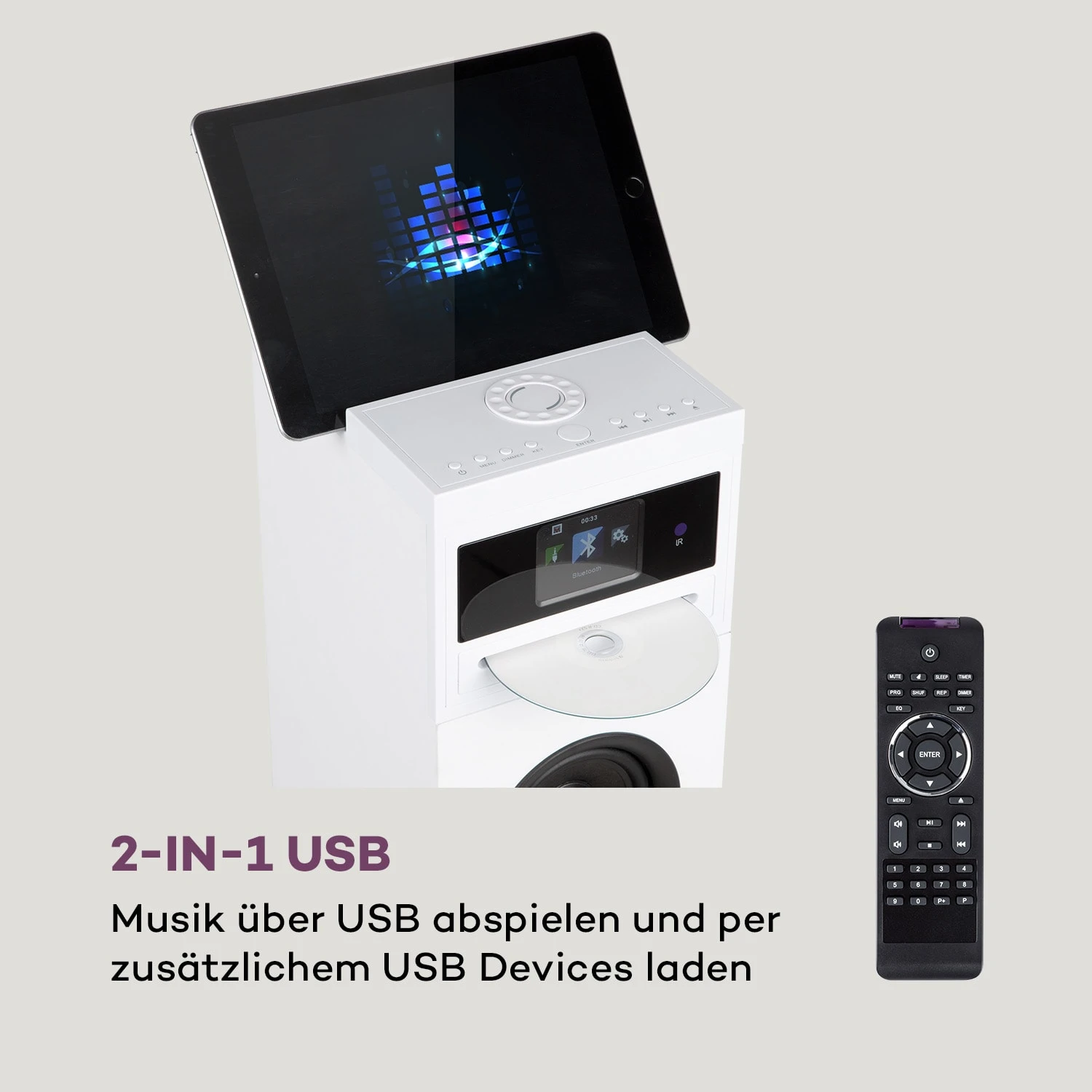 Karaboom 100 Wifi Turmlautsprecher Internetradio DAB+ BT 120W Weiß 6 Karaboom 100 Wifi Turmlautsprecher Internetradio DAB+ BT 120W Weiß – Bild 6