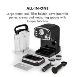 Espressionata Gusto Espressomaschine 1100W 15 Bar Druck Schwarz -Outdoor Grills Verkaufsgeschäft 10033209 yy 0008 logo Klarstein Espressionata Gusto Espressomaschine reedit