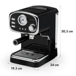 Espressionata Gusto Espressomaschine 1100W 15 Bar Druck Schwarz -Outdoor Grills Verkaufsgeschäft 10033209 yy 0009 logo Klarstein Espressionata Gusto Espressomaschine