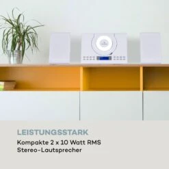 Wallie Microsystem CD-Player Bluetooth USB-Port Fernbedienung Weiß -Outdoor Grills Verkaufsgeschäft 10033228 de 0006 logo