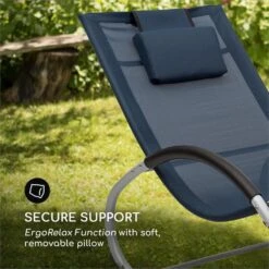 Westwood Rocking Chair Schaukelliege Ergonomisch Aluminium Dunkelblau -Outdoor Grills Verkaufsgeschäft 10033306 yy 0007 logo Blumfeldt Westwood Rocking Chair Schaukelliege