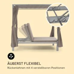 Eremitage Double Sunbed 2 Pers Stahl-Rahmen Sonnendach Vorhänge Taupe -Outdoor Grills Verkaufsgeschäft 10033316 de 0007 logo