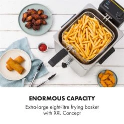 Family Fry Fritteuse 3000W Oil Drain Technology Edelstahl Silber -Outdoor Grills Verkaufsgeschäft 10033342 yy 0003 logo Klarstein Family Fry Fritteuse 3000W silber