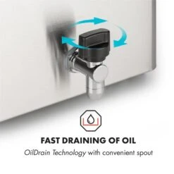 Family Fry Fritteuse 3000W Oil Drain Technology Edelstahl Silber -Outdoor Grills Verkaufsgeschäft 10033342 yy 0005 logo Klarstein Family Fry Fritteuse 3000W silber