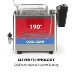 Family Fry Fritteuse 3000W Oil Drain Technology Edelstahl Silber -Outdoor Grills Verkaufsgeschäft 10033342 yy 0006 logo Klarstein Family Fry Fritteuse 3000W silber