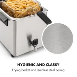 Family Fry Fritteuse 3000W Oil Drain Technology Edelstahl Silber -Outdoor Grills Verkaufsgeschäft 10033342 yy 0008 logo Klarstein Family Fry Fritteuse 3000W silber
