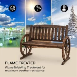 Murnau Gartenbank Flammenbehandeltes Tannenholz Braun -Outdoor Grills Verkaufsgeschäft 10033354 yy 0003 logo Blumfeldt Murnau Gartenbank Tannenholz braun