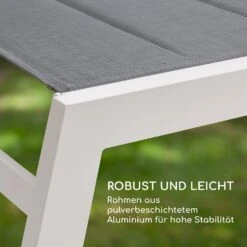 Renazzo Lounge Liegestuhl 70/30 PVC/PE Aluminium 6-Stufen Weiß Grau -Outdoor Grills Verkaufsgeschäft 10033364 de 0008 logo
