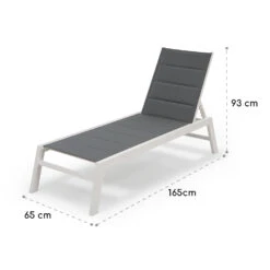 Renazzo Lounge Liegestuhl 70/30 PVC/PE Aluminium 6-Stufen Weiß Grau -Outdoor Grills Verkaufsgeschäft 10033364 yy 0009 logo