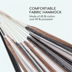 Sri Lanka Swing Hängematte Stahlrahmen 160 Kg Max. Gestreift -Outdoor Grills Verkaufsgeschäft 10033371 yy 0006 logo Blumfeldt Sri Lanka Swing Haengematte gestreift