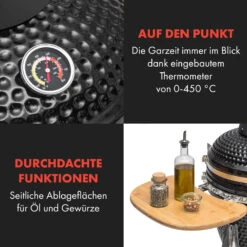 Queensize Kamado Grill Thermometer Abnehmbare Seitenteile Schwarz -Outdoor Grills Verkaufsgeschäft 10033377 de 0006 logo