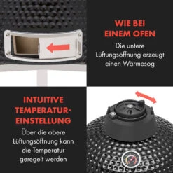 Queensize Kamado Grill Thermometer Abnehmbare Seitenteile Schwarz -Outdoor Grills Verkaufsgeschäft 10033377 de 0009 logo