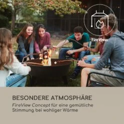 Nolana 2-in-1-Feuerschale Ø73cm Funkenschutz Ø64cm Grill Stahl Schwarz -Outdoor Grills Verkaufsgeschäft 10033383 de 0003 logo