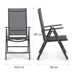 Almeria Klappstuhl 2er-Set 56,5 X 107 X 68 Cm ComfortMesh Aluminium -Outdoor Grills Verkaufsgeschäft 10033400 yy 0010 logo Blumfeldt Almeria Klappstuhl 2er Set Anthrazit
