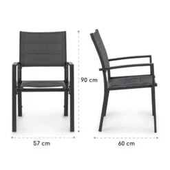 Torremolinos Gartenstühle 2 St. Aluminium ComfortMesh Dunkelgrau -Outdoor Grills Verkaufsgeschäft 10033404 yy 0009 logo Blumfeldt Torremolinos Gartenstuehle dunkelgrau