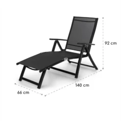 Pomporto Lounge Liegestuhl 70/30 PVC/PE Aluminium 7-Stufen Anthrazit -Outdoor Grills Verkaufsgeschäft 10033409 yy 0009 logo Blumfeldt Pomporto Lounge Liegestuhl Anthrazit