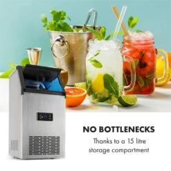 Glacial XL Profi-Eiswürfelmaschine 38kg/d 15l LED Edelstahl Schwarz -Outdoor Grills Verkaufsgeschäft 10033442 yy 0004 logo Klarstein Glacial XL Profi Eiswuerfelmaschine 15 L