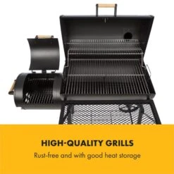 Beef Brisket Smoker Grill Holzkohlegrill/Smoker Edelstahl-Grill Mobil -Outdoor Grills Verkaufsgeschäft 10033460 yy 0003 logo Klarstein Beef Brisket Smoker Grill schwarz