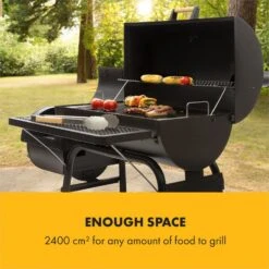 Beef Brisket Smoker Grill Holzkohlegrill/Smoker Edelstahl-Grill Mobil -Outdoor Grills Verkaufsgeschäft 10033460 yy 0004 logo Klarstein Beef Brisket Smoker Grill schwarz