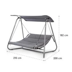 Garden Grove Gartenliege Swing Bed Stahlrahmen Sonnendach Polyester -Outdoor Grills Verkaufsgeschäft 10033462 yy 0009 logo Blumfeldt Garden Grove Swingbed anthrazit