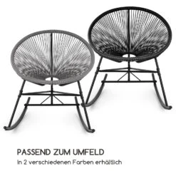 Roqueta Schaukelstuhl Retro-Design 4mm-Geflecht Grau -Outdoor Grills Verkaufsgeschäft 10033465 de 0004 logo