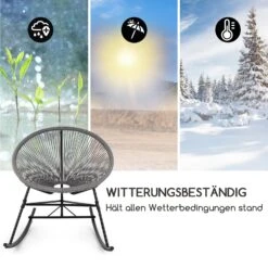 Roqueta Schaukelstuhl Retro-Design 4mm-Geflecht Grau -Outdoor Grills Verkaufsgeschäft 10033465 de 0005 logo