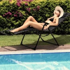California Dreaming Sonnenliege, Polsterung, Stahlrahmen, Schwarz -Outdoor Grills Verkaufsgeschäft 10033474 yy 0003 logo Blumfeldt California Dreaming Sonnenliege schwarz