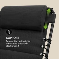 California Dreaming Sonnenliege, Polsterung, Stahlrahmen, Schwarz -Outdoor Grills Verkaufsgeschäft 10033474 yy 0007 logo Blumfeldt California Dreaming Sonnenliege schwarz