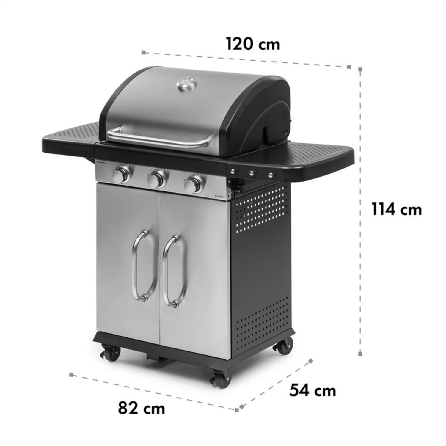 Gazooka 3.0T BBQ Grill 3x3kW Brenner 4 Rollen Edelstahl – Bild 11