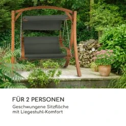 Maui Hollywoodschaukel 110 Cm 2-Sitzer Massivholz Polyester Dunkelgrau -Outdoor Grills Verkaufsgeschäft 10033573 de 0004 logo