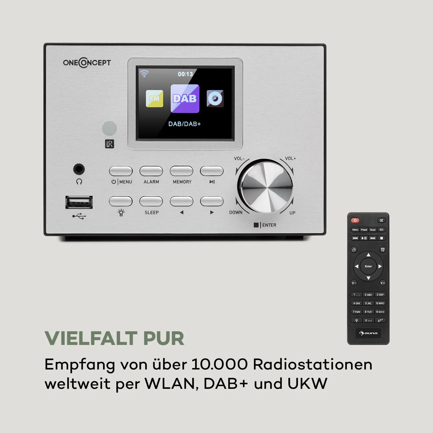 Streamo Stereoanlage Mit Internetradio WLAN DAB+ UKW CD-Player BT Silber 3 Streamo Stereoanlage Mit Internetradio WLAN DAB+ UKW CD-Player BT Silber – Bild 3