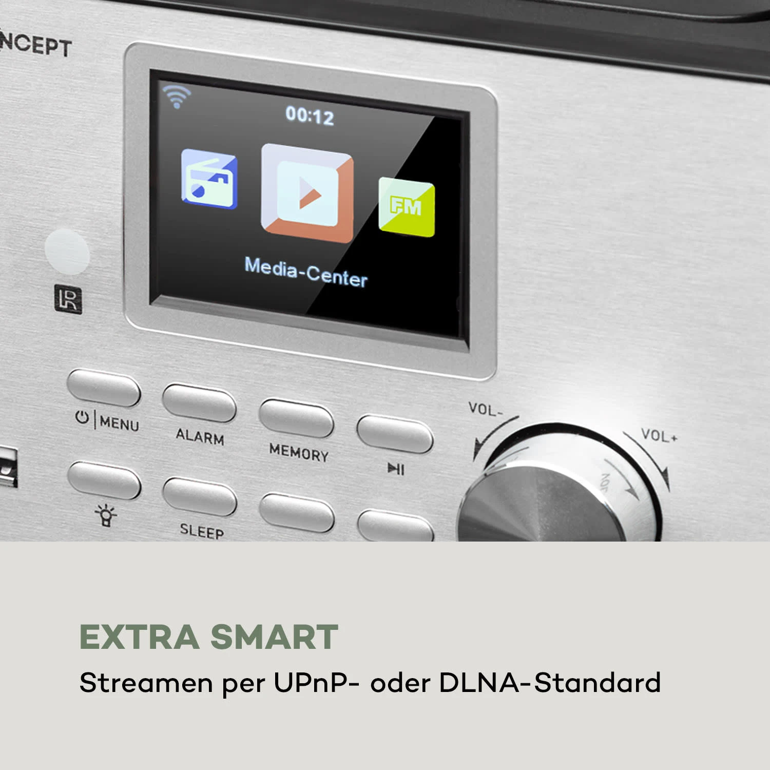 Streamo Stereoanlage Mit Internetradio WLAN DAB+ UKW CD-Player BT Silber 6 Streamo Stereoanlage Mit Internetradio WLAN DAB+ UKW CD-Player BT Silber – Bild 6