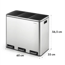 Grandmaster Trash Treteimer 54l / 3x18L Geräuschlos PP Edelstahl -Outdoor Grills Verkaufsgeschäft 10033726 yy 0006 logo Klarstein Grandmaster Trash Treteimer 54l