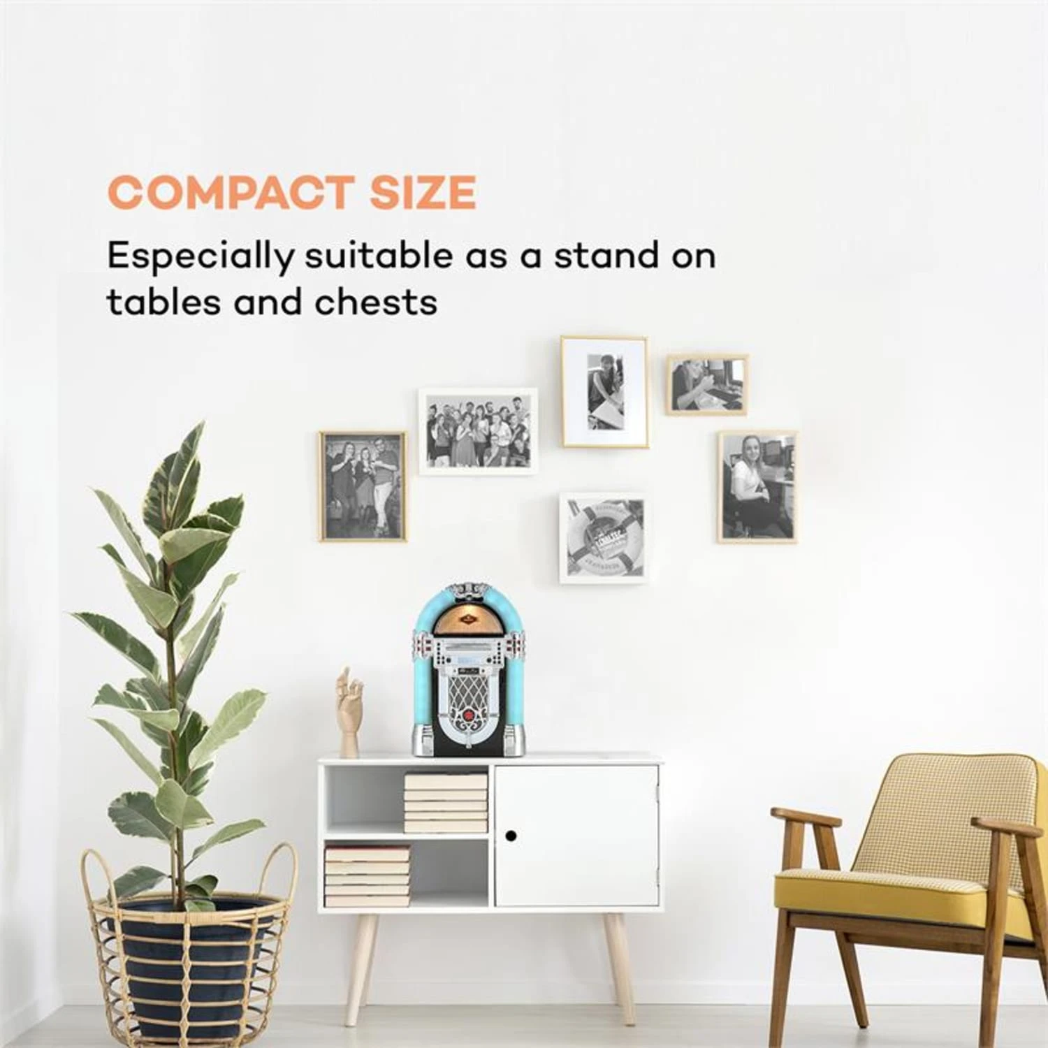 Kentucky Jukebox, BT, UKW-Radio, USB, SD, MP3, CD-Player, Weiß 2 Kentucky Jukebox, BT, UKW-Radio, USB, SD, MP3, CD-Player, Weiß – Bild 2