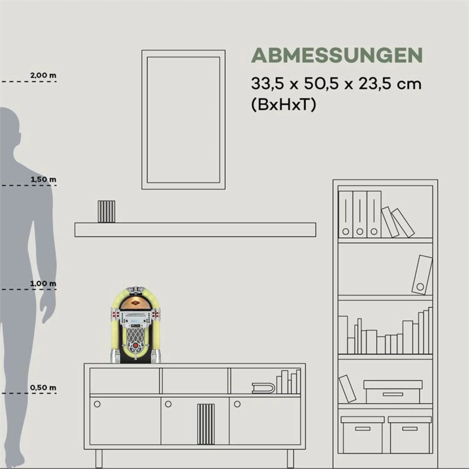 Kentucky Jukebox, BT, UKW-Radio, USB, SD, MP3, CD-Player, Weiß 8 Kentucky Jukebox, BT, UKW-Radio, USB, SD, MP3, CD-Player, Weiß – Bild 8