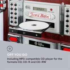 Graceland DAB Jukebox BT CD Vinyl DAB+/UKW USB SD AUX-IN LED-Light -Outdoor Grills Verkaufsgeschäft 10033773 yy 0005 logo auna Graceland DAB Jukebox Holzoptik