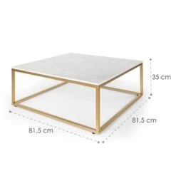 White Pearl II Couchtisch 81,5x35x81,5cm (BxHxT) Marmor Gold / Weiß -Outdoor Grills Verkaufsgeschäft 10034017 yy 0007 logo Besoa White Pearl II Couchtisch gold weiss