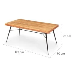 Vantor Esstisch Akazienholz Eisengestell 175 X 78 X 80 Cm Holz -Outdoor Grills Verkaufsgeschäft 10034035 yy 0007 logo Besoa Vantor Esstisch 175x78x80 cm