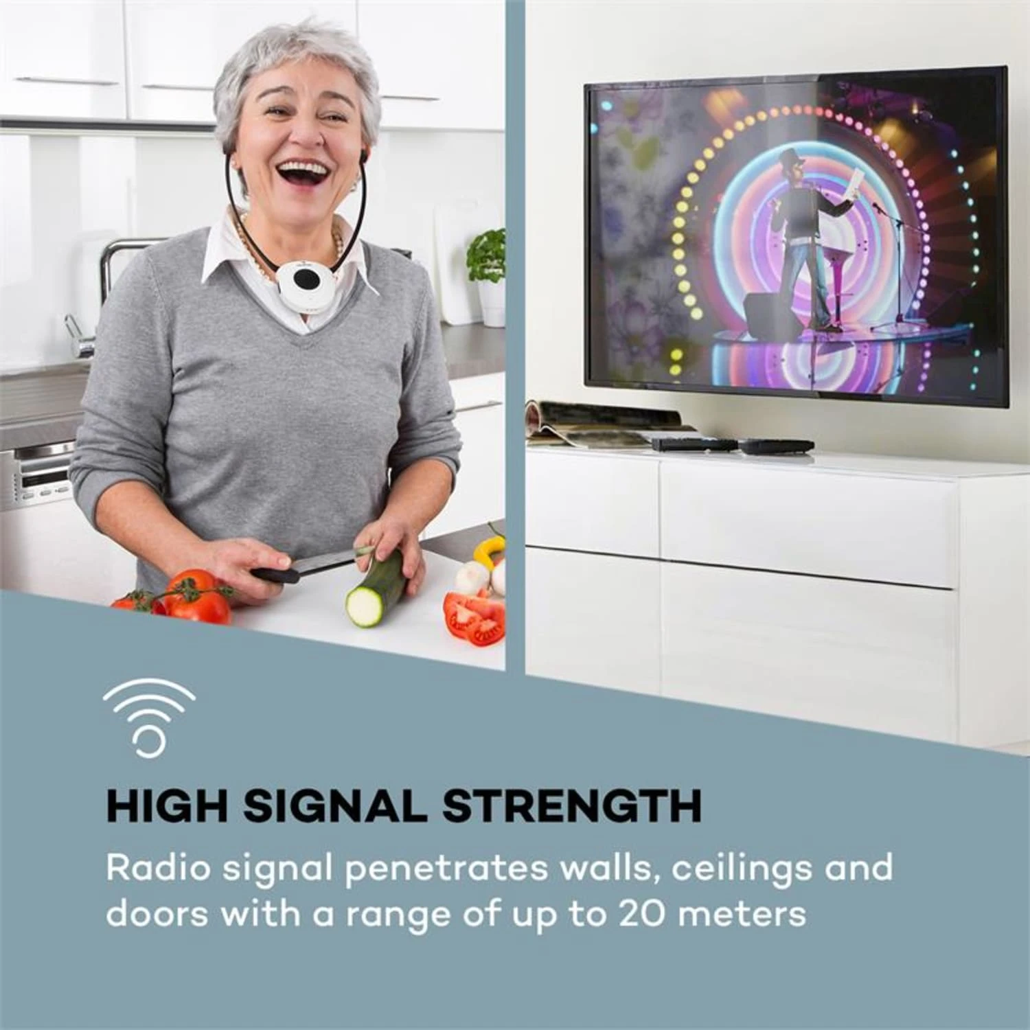Stereoskop Funk-Kinnkopfhörer InEar 20m 2,4GHz TV/HiFi/CD/MP3 Akku 2 Stereoskop Funk-Kinnkopfhörer InEar 20m 2,4GHz TV/HiFi/CD/MP3 Akku – Bild 2