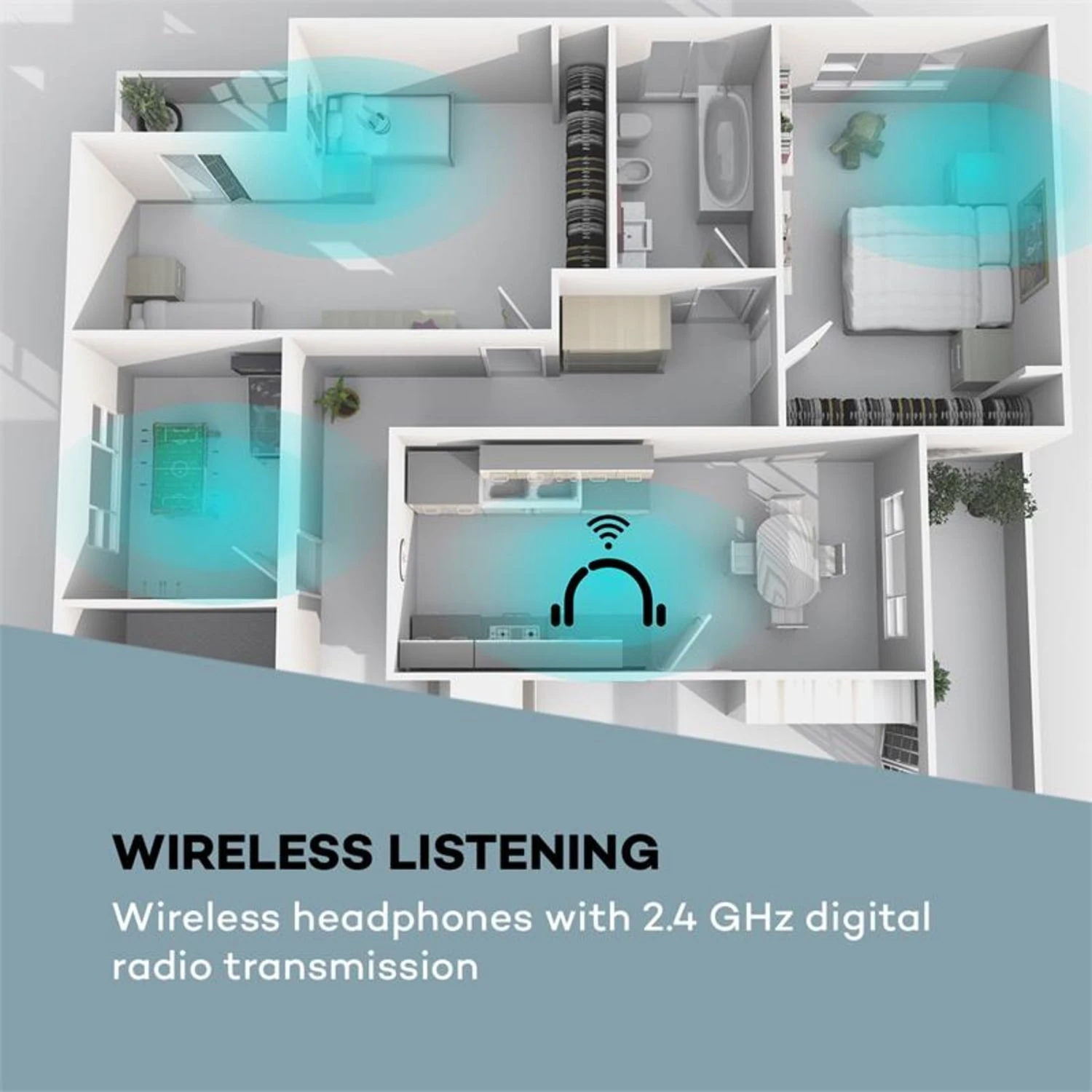 Stereoskop Funk-Kinnkopfhörer InEar 20m 2,4GHz TV/HiFi/CD/MP3 Akku 3 Stereoskop Funk-Kinnkopfhörer InEar 20m 2,4GHz TV/HiFi/CD/MP3 Akku – Bild 3