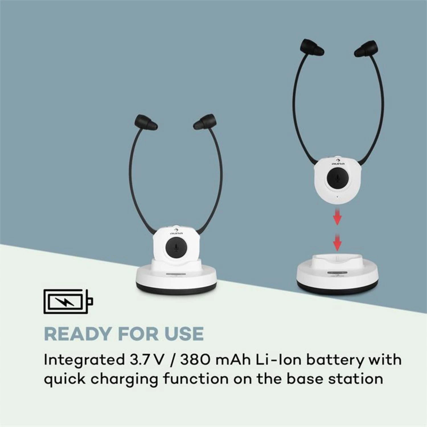 Stereoskop Funk-Kinnkopfhörer InEar 20m 2,4GHz TV/HiFi/CD/MP3 Akku 6 Stereoskop Funk-Kinnkopfhörer InEar 20m 2,4GHz TV/HiFi/CD/MP3 Akku – Bild 6